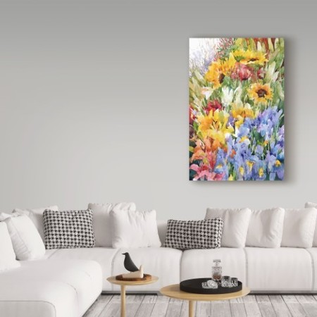 Trademark Fine Art Annelein Beukenkamp 'Flower Power Yellow Blue' Canvas Art, 30x47 ALI38204-C3047GG